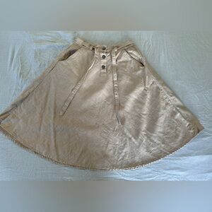Sitting Pretty Linen Skirt - Natural - Size 32 (SMALL)